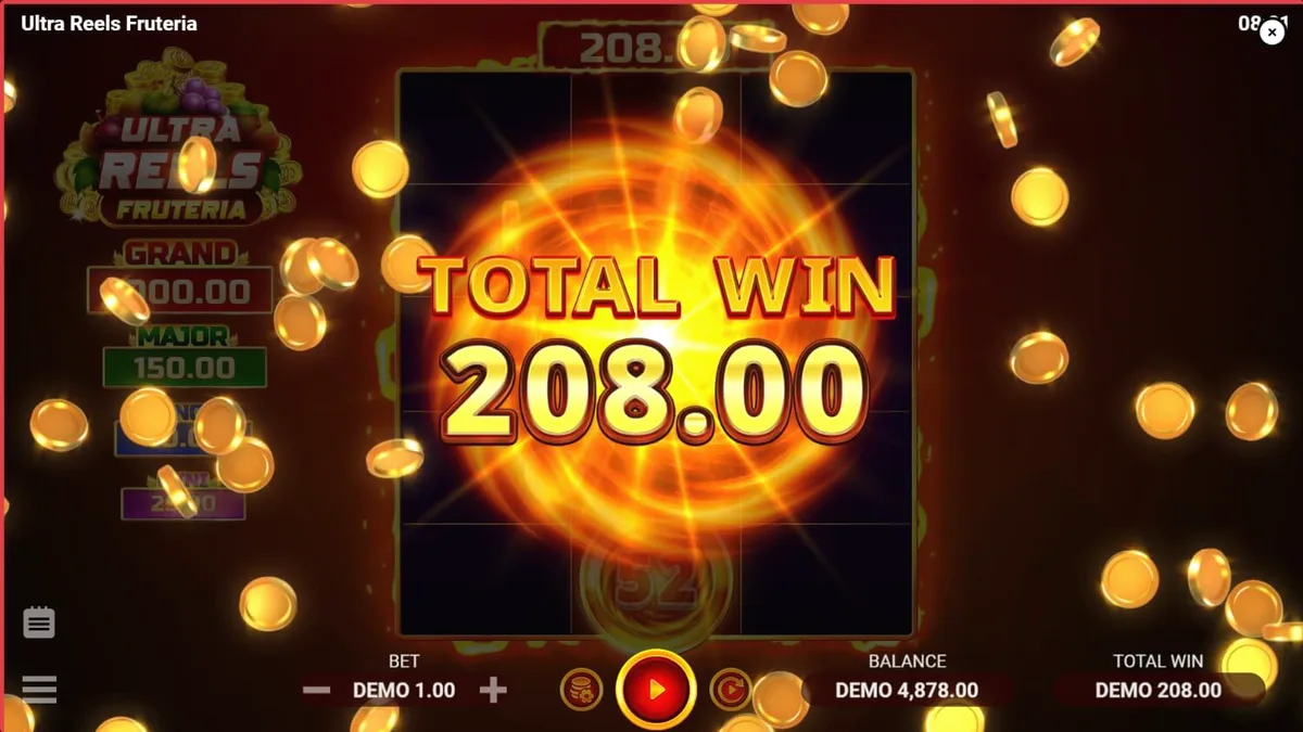 Tampilan visual slot Ultra Reels Fruteria dengan simbol buah yang cerah
