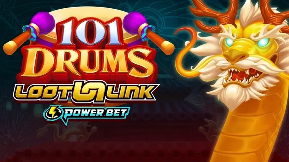 Tampilan visual slot 101 Drums dengan tema drum yang dinamis