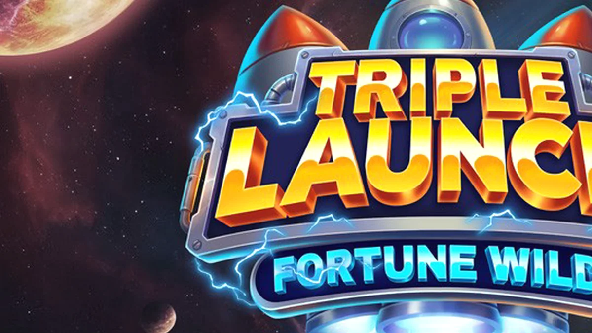 Tampilan antarmuka permainan slot Triple Launch Fortune Wild dengan elemen visual futuristik