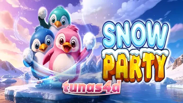 Tampilan visual slot Snow Party dengan tema hewan kutub yang meriah
